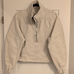 Lululemon Women's Scuba Heathered White Quarter-Zip Pullover
